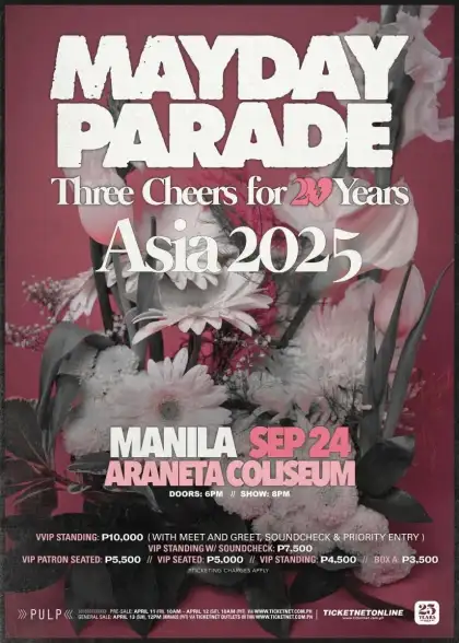 Mayday Parade 'Three Cheers to 20 Years' in Manila