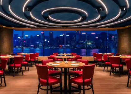 The main dining hall at Nobu, Regent Hong Kong