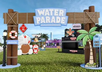 The front of the Water Parade Market