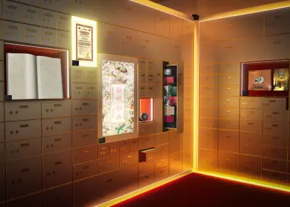 This zone includes artefacts from the HSBC Archives