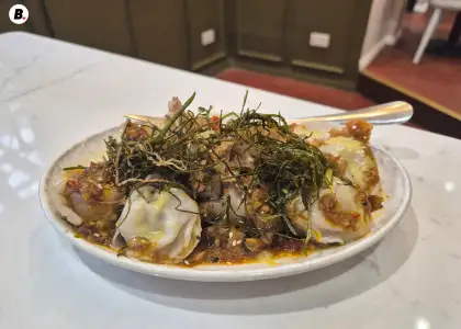 A comforting classic made with minced pork, fresh shrimp, and Asian aromatics