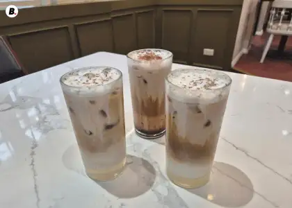 Three coffee drinks