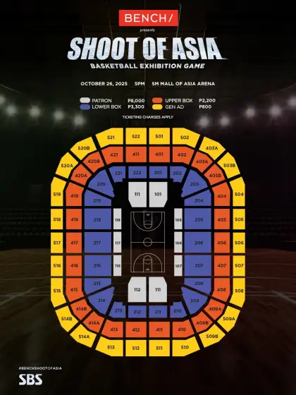 Seat plan for the "Shoot of Asia" exhibition match