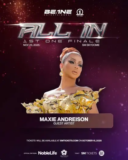 Drag queen Maxie Andreison as a guest artist in 1st. ONE's "ALL 1N" concert