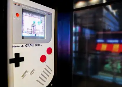 The Gameboy door of nostalgia themed speakeasy Take Me Back