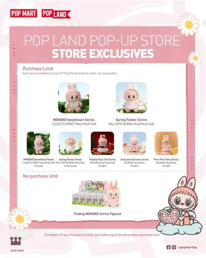 Some of the offers at the POP LAND Pop Up in Singapore