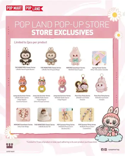 Some of the offers at the POP LAND Pop Up in Singapore