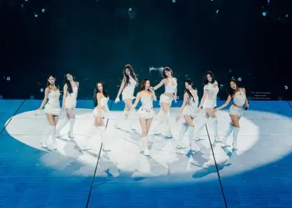 TWICE performing on stage