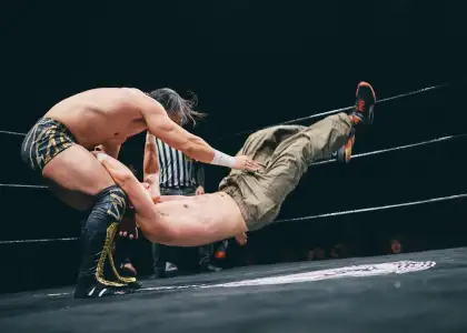 Bitman at a wrestling match