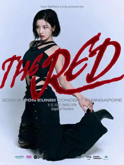 Official poster for Kwon Eunbi's "THE RED" Tour in Singapore