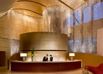 Lobby of the Jing An Shangri-La hotel in Shanghai