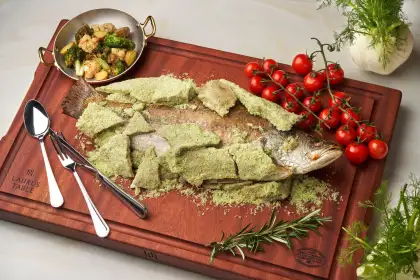 Branzino in crosta di sale, finocchietto e Limone