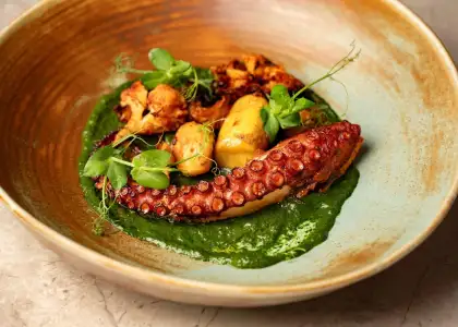 Grilled Octopus at Casa Lisboa from Chef Rodolfo Vicente 6-course "Taste of Portugal" menu