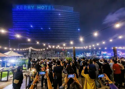 Kerry Hotel Hong Kong's drone light show display
