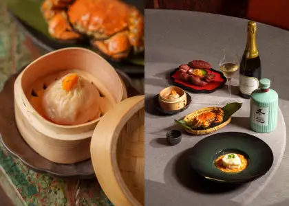 Hairy crab xiaolongbao and wine and sake pairing