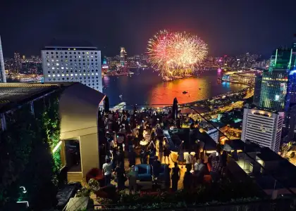 New Year's Party at Cardinal point rooftop bar, best event venue to rent in Hong Kong