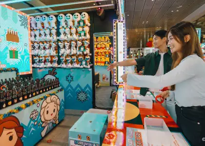 People playing the mini games