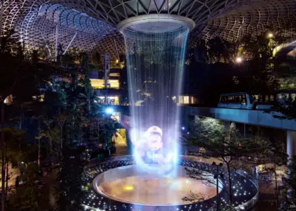 Artist perspective of the Rain Vortex Light & Sound Show