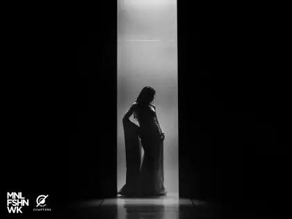A model's silhouette at MNL Fashion Week