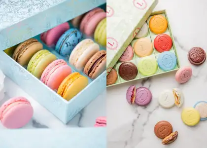 Two of Ladurée's most famous pastries