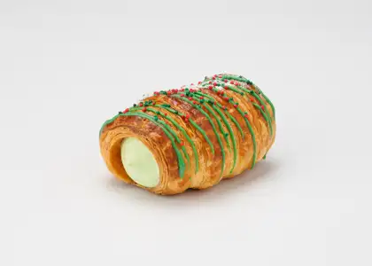 A bun with pistachio cream