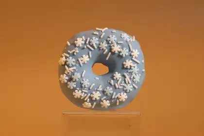 A donut with snowflake sprinkles
