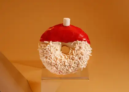 A Santa Claus donut