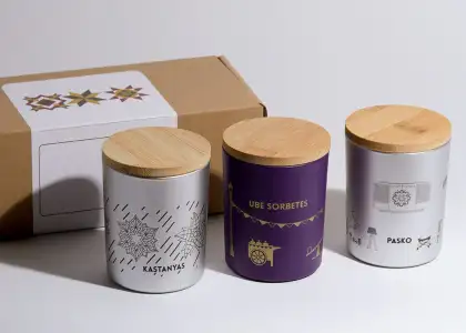 Christmas-themed candles