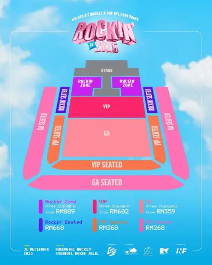 Seat plan for the K-Pop NYE concert
