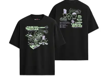 A collab tee by TamJai International and Clockenflap