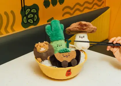 Stuffed toys patterned from food