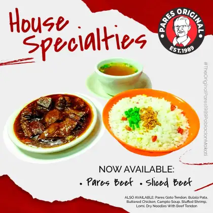 House specialties by The Original Pares in Poblacion