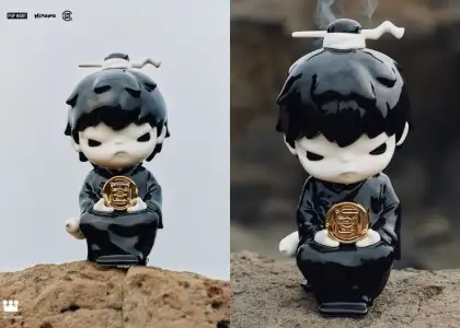 A close up of the exclusive Hirono x CLOT Yin-Yang Ceramic Incense Burner