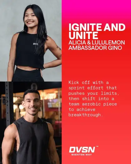 A high-energy workout session with Alicia and lululemon Brand Ambassador Gino