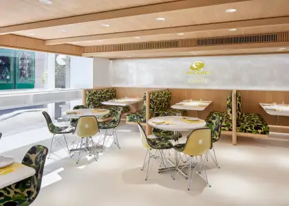 Classic ABC CAMO furnishings with warm wood accents