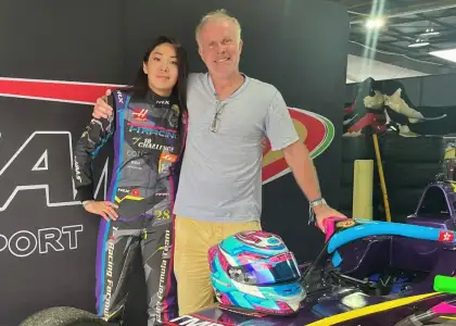 Hong Kong racecar driver Vivian Siu and star of documentary Zero to Macao and award winning director Jonathan Finnigan