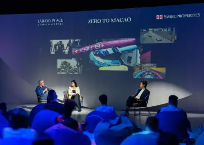 Hong Kong Racer Vivian Siu and star of documentary Zero to Macao giving talk at Taikoo Place