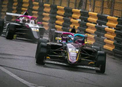 Hong Kong racecar driver Vivian Siu and star of documentary Zero to Macau in Macau formula 4 race
