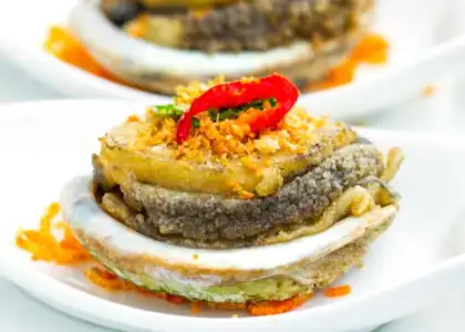 Fried Abalones Seasoned with Salt & Pepper
