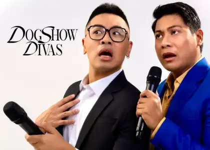 Baus Rufo and Macoy Averilla for promotional photos of their podcast