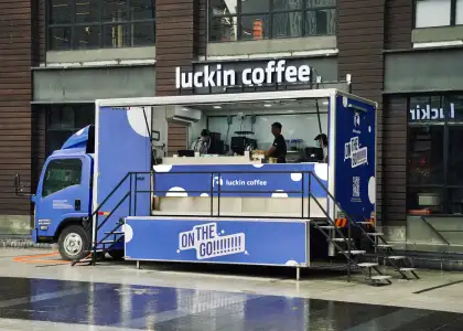 The new Luckin Coffee Mobile Truck