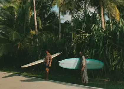 Models with surfboards