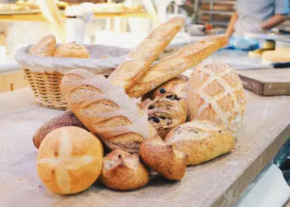 An assortment of freshly baked breads