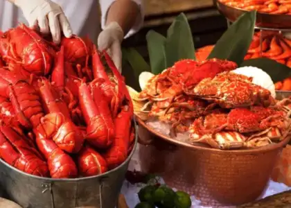Luxurious ocean buffet