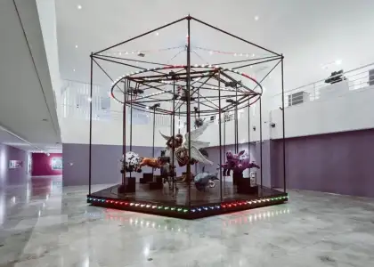 A large public installation of a carousel