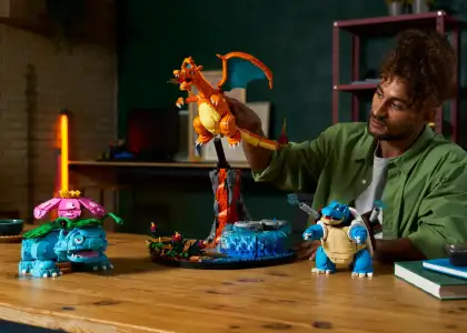 A photo of LEGO Venusaur, Charizard and Blastoise