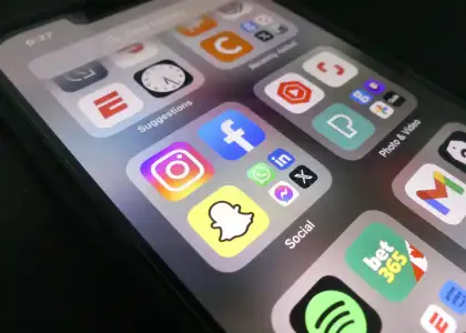 A photo of social media apps on a phone