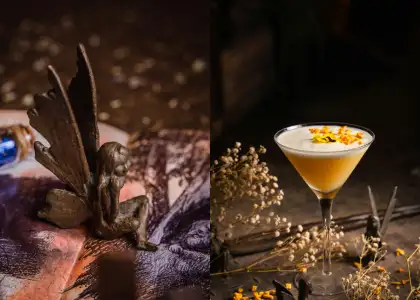 A photo of an Iron Fairy and Cocktail drink