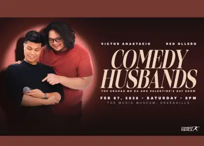 event poster for comedy husbands with the two cast