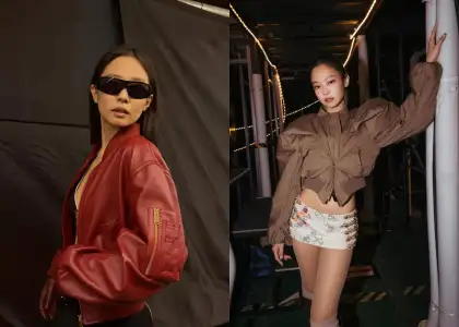 A photo of Jennie wearing bomber jackets